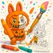 Halloween Labubu Coloring & Drawing Game